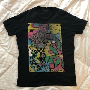 DSquared2 short sleeve black graphic tee (XL)